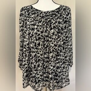 Rebecca Malone Animal Print 3/4 Sleeve Blouse